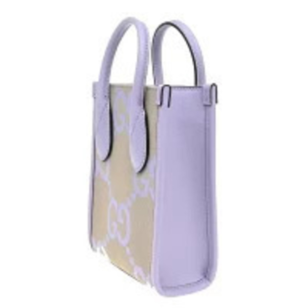 Gucci Jumbo GG Shoulder Bag Canvas Purple Beige - Picture 2 of 7